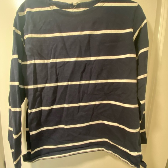 Blue and White Boxy Long Sleeve Tee - Picture 1 of 3